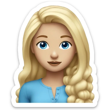 blonde girl with blue eyes in love sticker