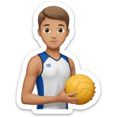 volleyball player, boy, Charles Kiraly with volleyball ball sticker