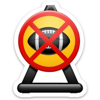 traffic sign style emoji of no rugby allowed sticker