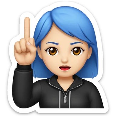 A baddie showing middle finger  sticker