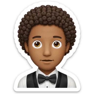 Curly-haired black man wearing bow ties sticker