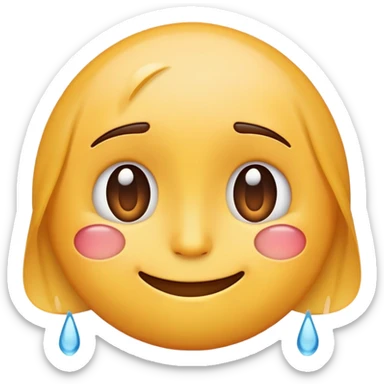 a emoji that is smiling and being positiv but u can see sadness slighmty sticker