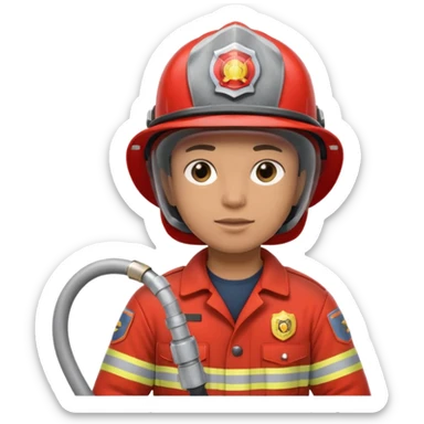 Bombeiro segurando mangueira sticker