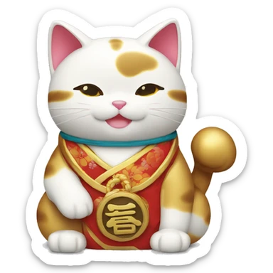 Chat porte bonheur japonais Maneki-neko sticker
