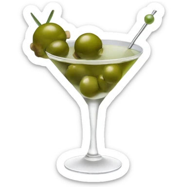 dirty martini with green olives in it sticker