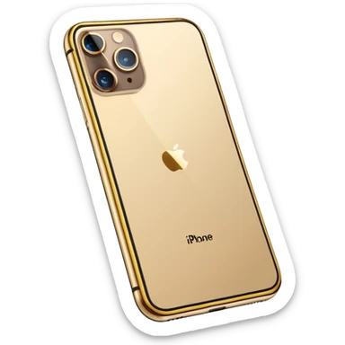 Gold border iPhone 16 Pro Max frontview sticker