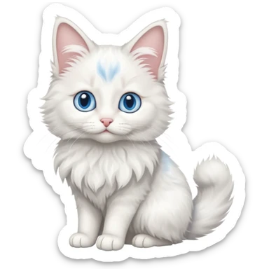 full body of baby Turkish Angora cat  sticker