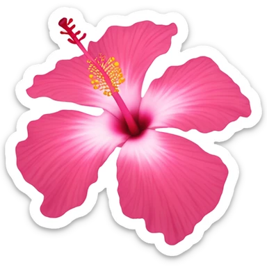 Pink hibiscus flower sticker