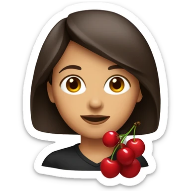 Brunette with cherry liquor  sticker