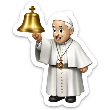 pope francis ringing bell sticker