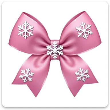 sakura bow with snowflake accents sticker