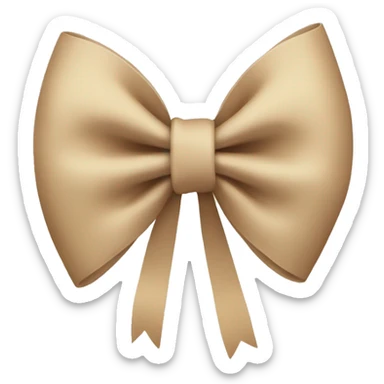 beige bow sticker