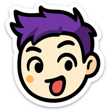 Transform the face in the reference image into a cute emoji-style icon with a slightly whitish face color and a new playful, surprised expression. Use minimalistic, bold lines and bright colors. The emoji should be expressive and suitable for a small emoji size. Remove the background entirely. Emulate the style of typical emoji icons with a clean and simple look. sticker