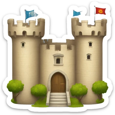 un castillo con un león sticker