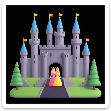 king and queen, castle background sticker