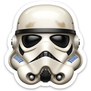 cartoon-style TK421 stormtrooper. Generate it to show the face has an expression like he made a mistake. Similar to a grimace face sticker