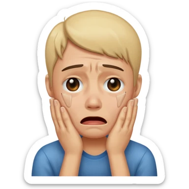 a person crying and sobbing sticker