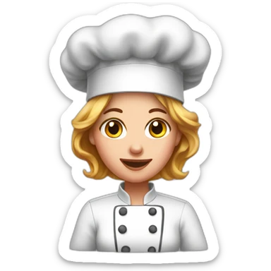 Female cook big ham sticker