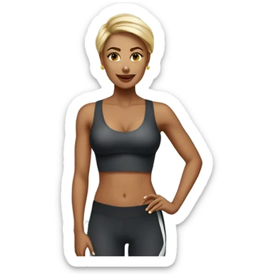 luxury elegant woman fitness sticker