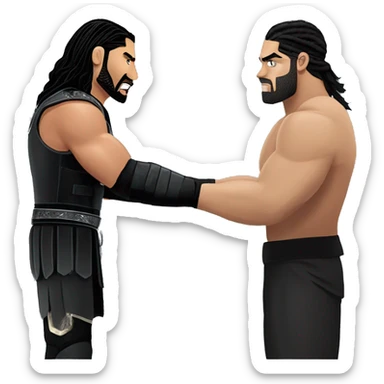 Roman reigns beating up Seth Rollins  sticker