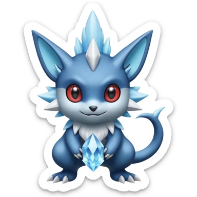 Elemental dark realistic sudo dusky mechanical frosty fairy-like fantasy epic rare Glalie-Sneasel-Togetic-Pokémon-Fakémon-hybrid-creature sticker