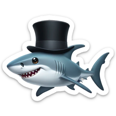 Shark with a top hat sticker