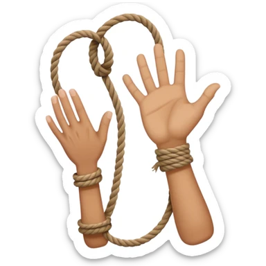 hand letting go a rope fall sticker