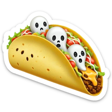 Taco with ghosts sticker