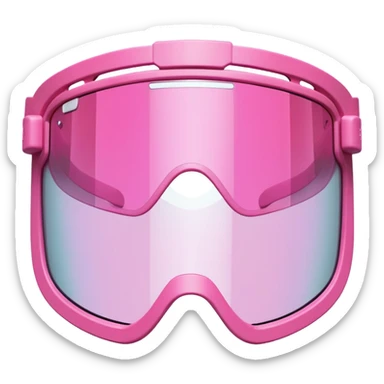 extremely thick pink shield visor glasses, super chunky Y2K style, massive one-piece lens, bold design sticker