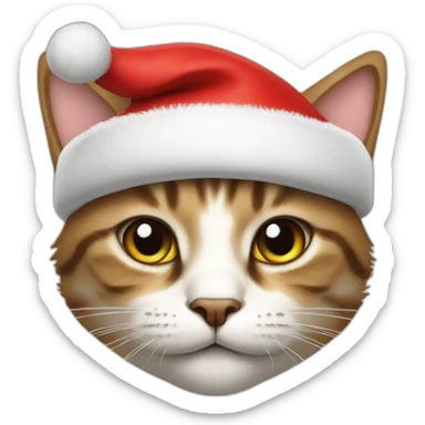Cat Santa hat sticker