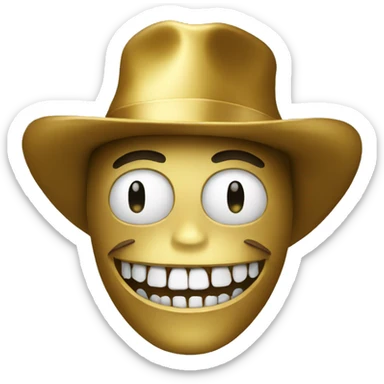 Gold Teeth And Hat sticker