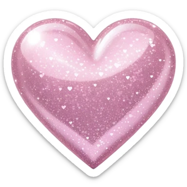 Pale pink glitter heart sticker