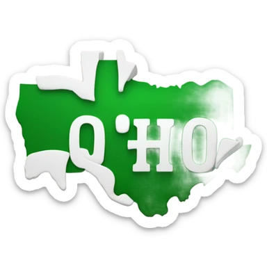 The word ‘OHIO’ in bold, green, uppercase letters.  sticker