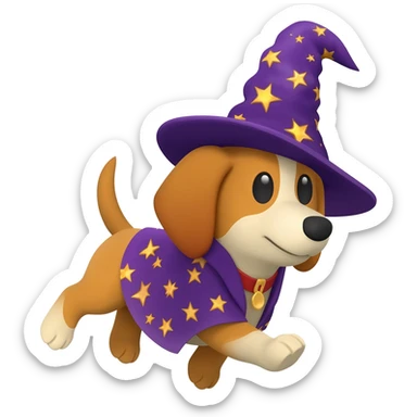 Dog wizard sticker