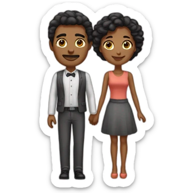 couple homme femme sticker