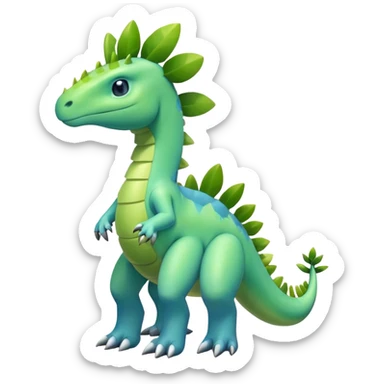 Shiny Amaura-Meganium-Hybrid (Full body) sticker