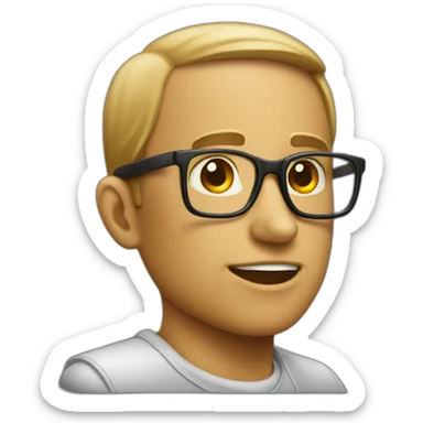 a copywriter that has a dictionary instead of a head and glasses sticker