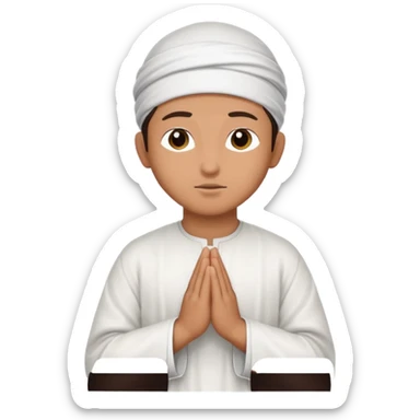 Make a person praying in Islam religion make it face sideways sticker