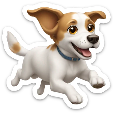 Dog flying  sticker