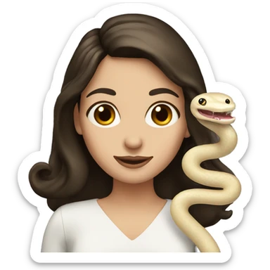 Brunette girl with cream snake sticker