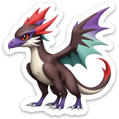 Noibat-Noivern-Silvally-Fakémon-hybrid-creature (full body)  sticker