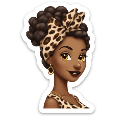 Brown woman pin up leopard  sticker