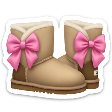 Shoes UGG with a pink bow sticker