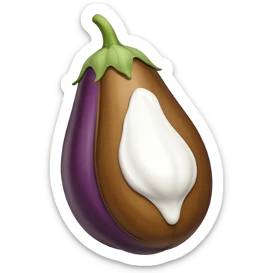 brown eggplant w white paint on it sticker