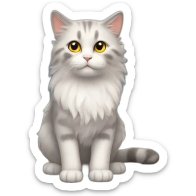 fluffy cat with wings sticker