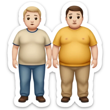 obease guy and a guy with down syndrome and cleph lip standing there sticker