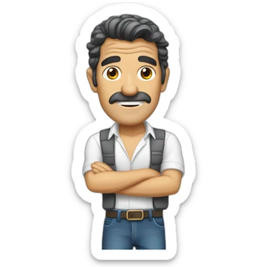 antonio banderas cartoon wearing shirt sticker