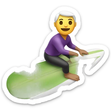 Man surfing egg plant sticker
