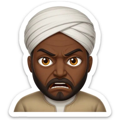 in profile, angry Iranian sticker