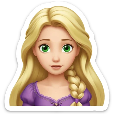 tangled disney rapunzel fair skin green eyes blonde hair  sticker